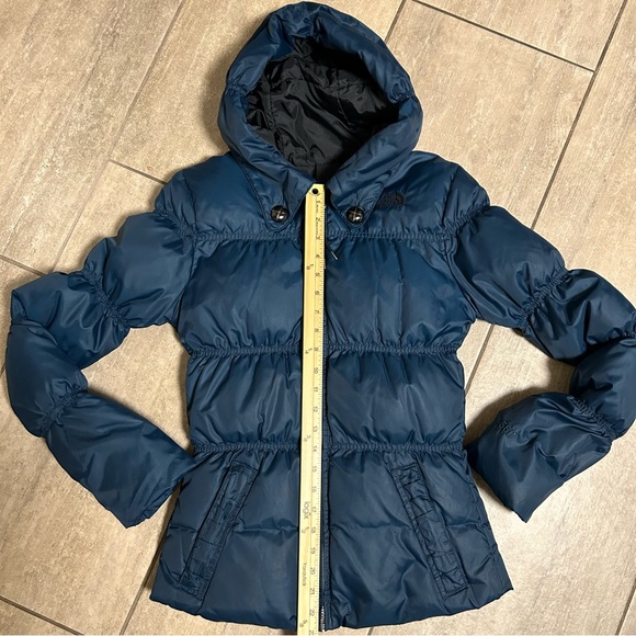 The North Face Puffer Quilted Jacket Teal 550 Insulated Hooded Women’s XS - Picture 8 of 11